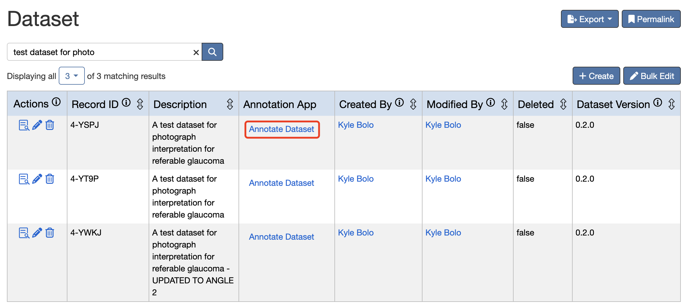 button to grading app